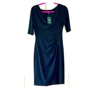 NWT Lauren Ralph Lauren Little Black Dress LBD. Medium Length. Size 6.